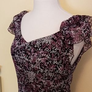 Ruffled Sleeveless Floral Top